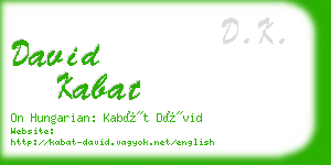 david kabat business card